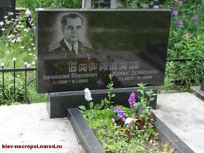 Барабаш Афанасий Семенович. Городское кладбище Берковцы