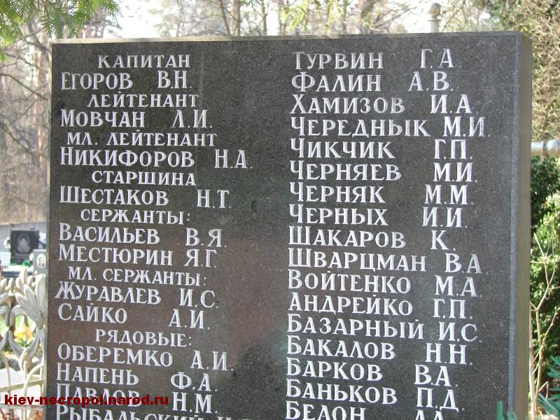 Егоров Вениамин Николаевич. Кладбище Пуща-Водица. Фрагмент